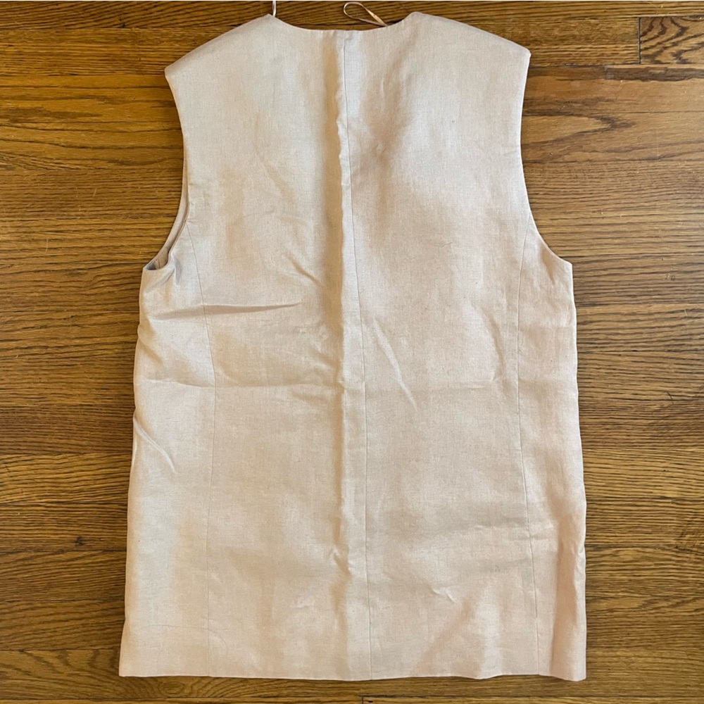 Zara Light Tan Buttoned Vest - Picture 6 of 7